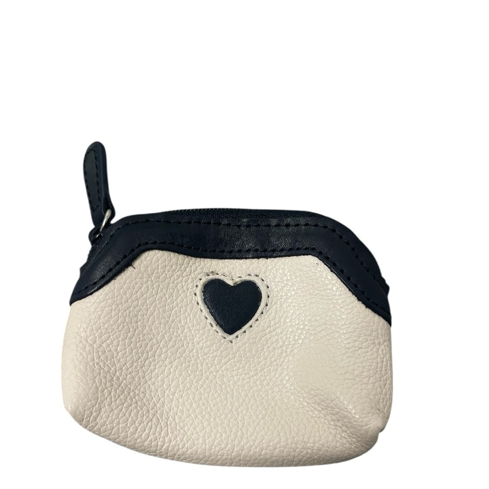 Brighton Cream and Black Heart Accent Coin Pouch